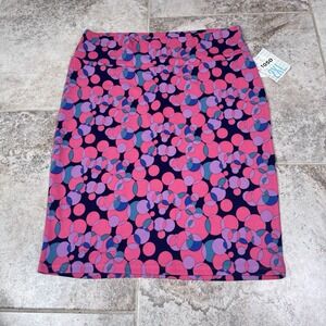 LuLaRoe Jennifer Flared Midi Skirt Womens 2XL Pink Polka Dots Career NWT